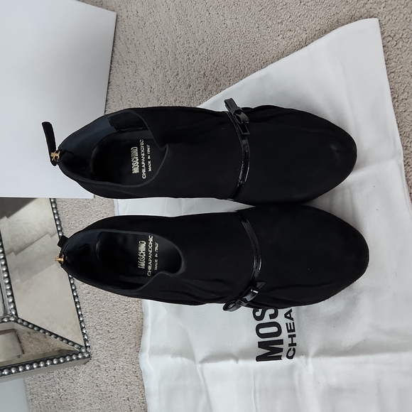 Moschino Black Suede Booties - Picture 2 of 7